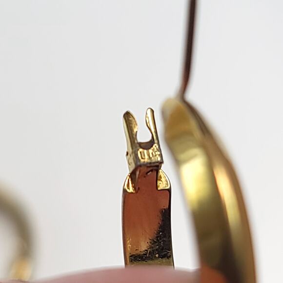 Classic Gold Hoop Earrings, Medium Polished Everyday Fashion Jewelry for Women - Picture 9 of 10